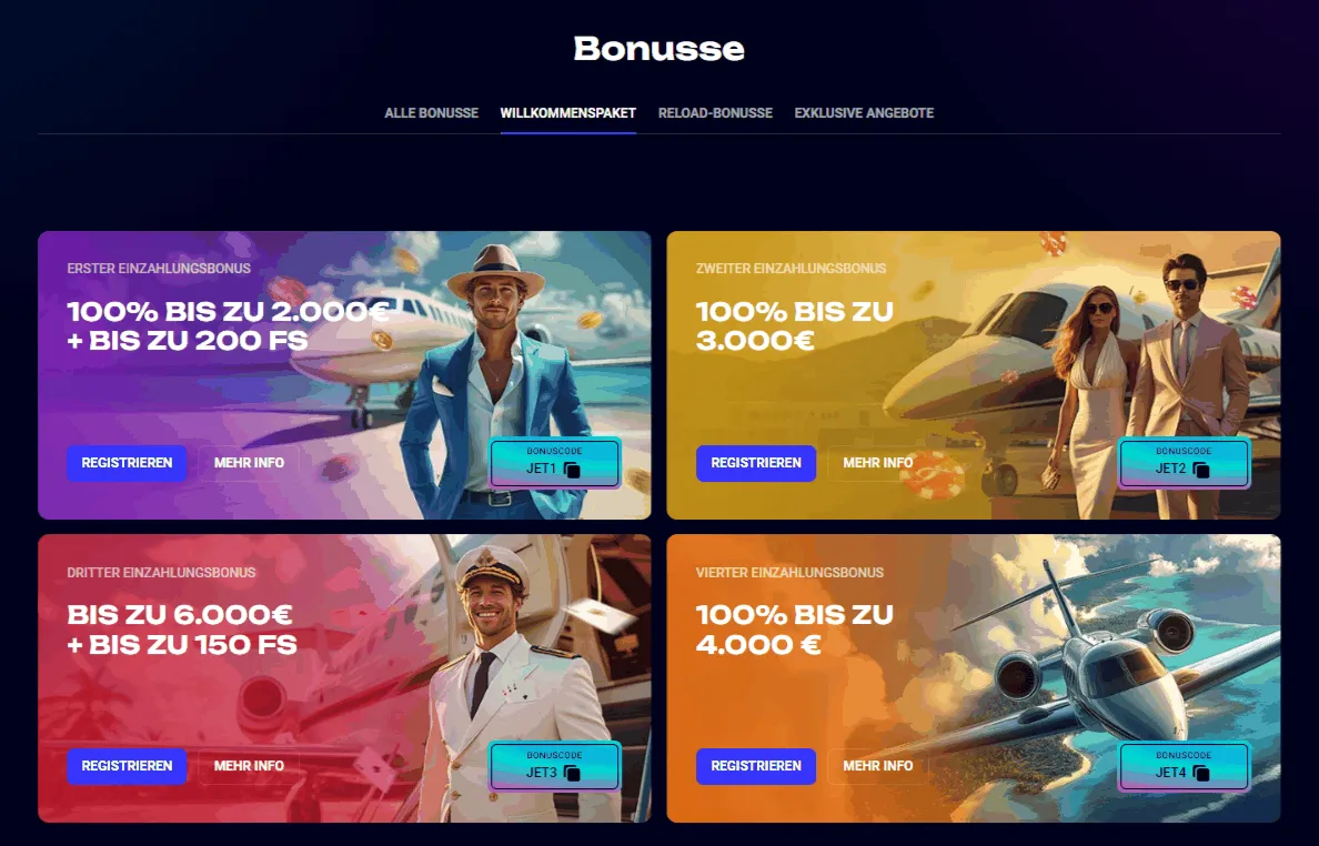 Jet4Bet Casino Boni