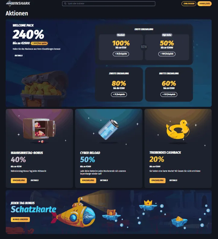 Winshark Casino Boni
